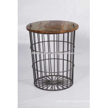 Iron & Wood Side Table